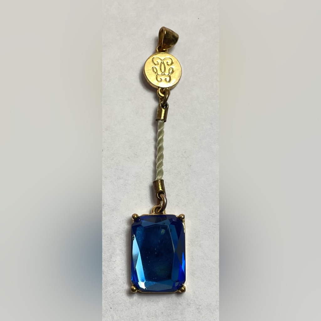 Vintage Guerlain Sapphire Blue Rhinestone Pendant 18$